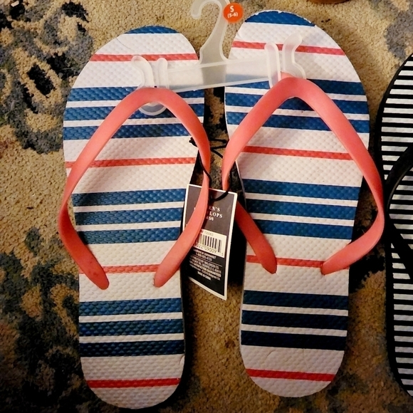 NWT Lot of 3 West Loop Slingback Sandal Striped Flip Flop Small (5-6) Summer New - Picture 3 of 7